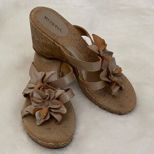 Merona Women's Floral Tan Wedges